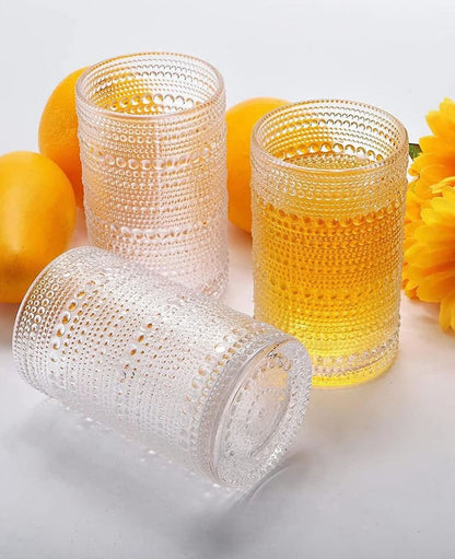 Vintage Embossed Dots pattern transparent Glass