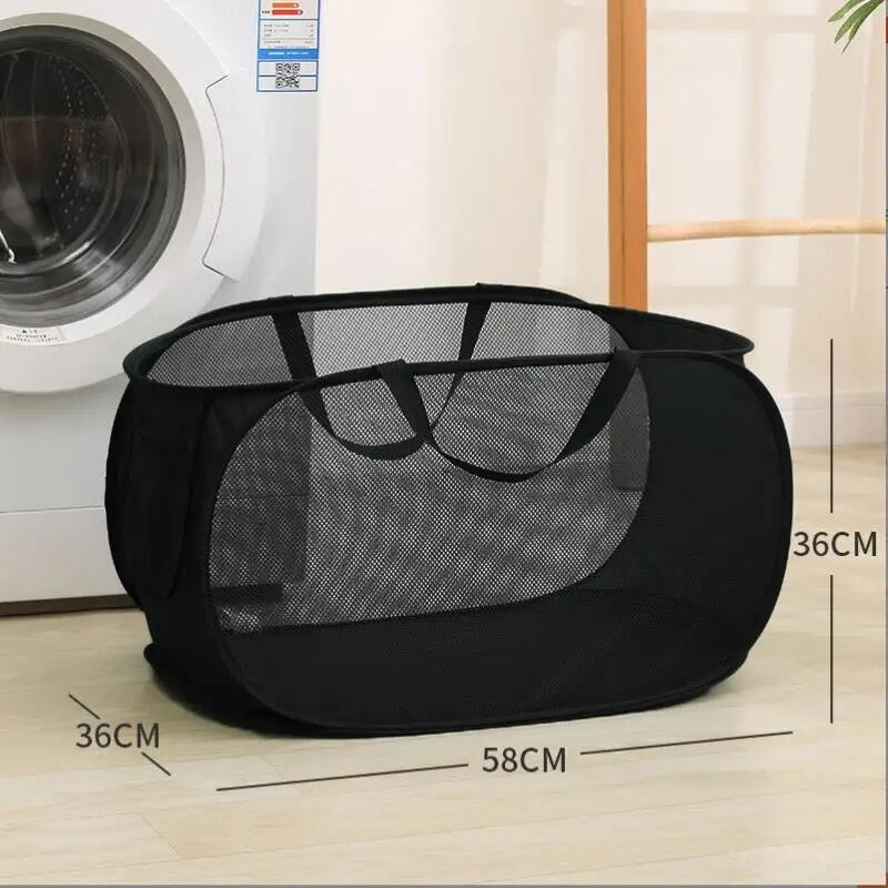 Foldable  pop up Rectangular mesh laundry basket/toy basket