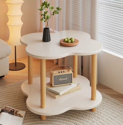 Modern Wooden Flower Shape Vintage  Side Table