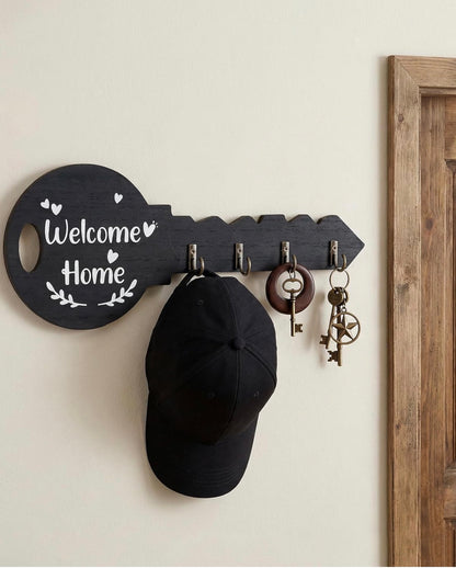 Wall mounted decorative wooden key organizer