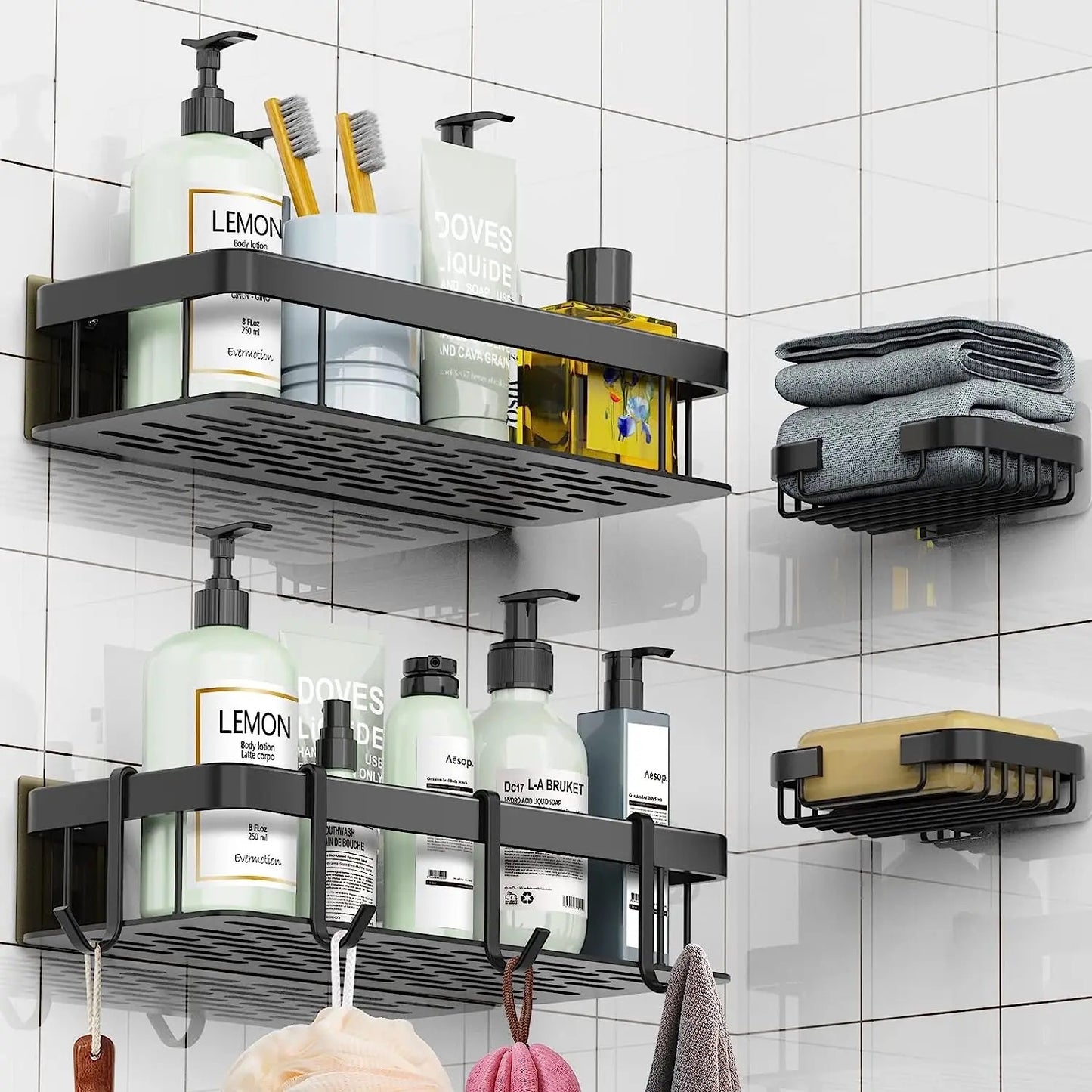 4pcs set Shower caddy shelf/Bathroom organizer