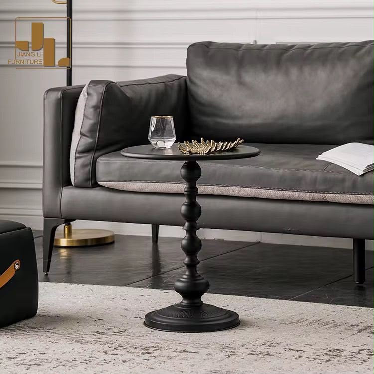 Retro Iron Pedestal Side Table