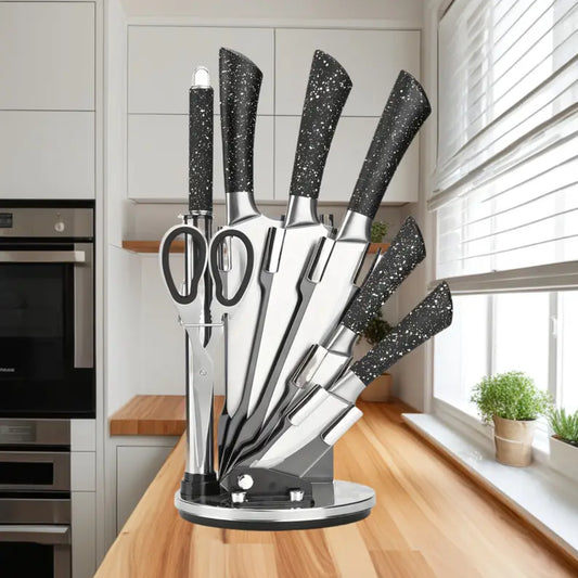 9pcs Marble design Kitchen knife sets