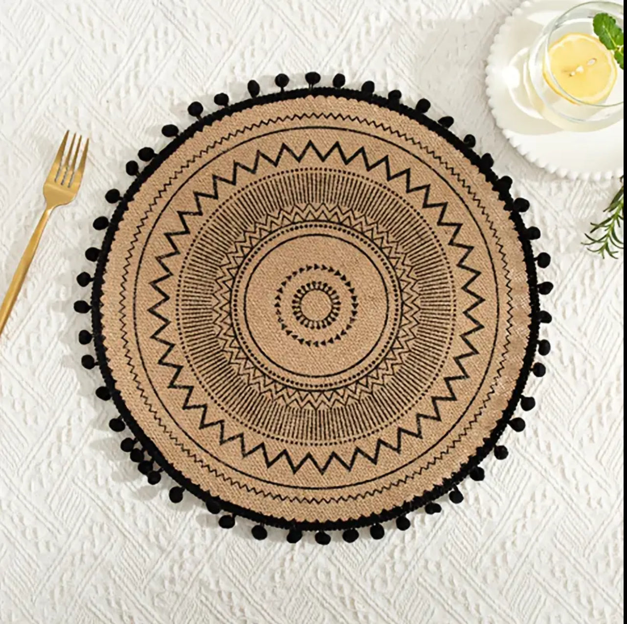 6pcs set Elegant African print Heavy Cotton fabric table mats