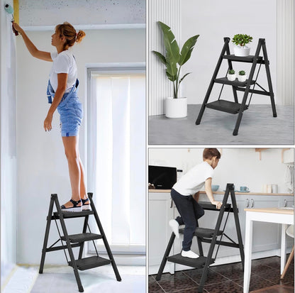 3 step folding household ladder
