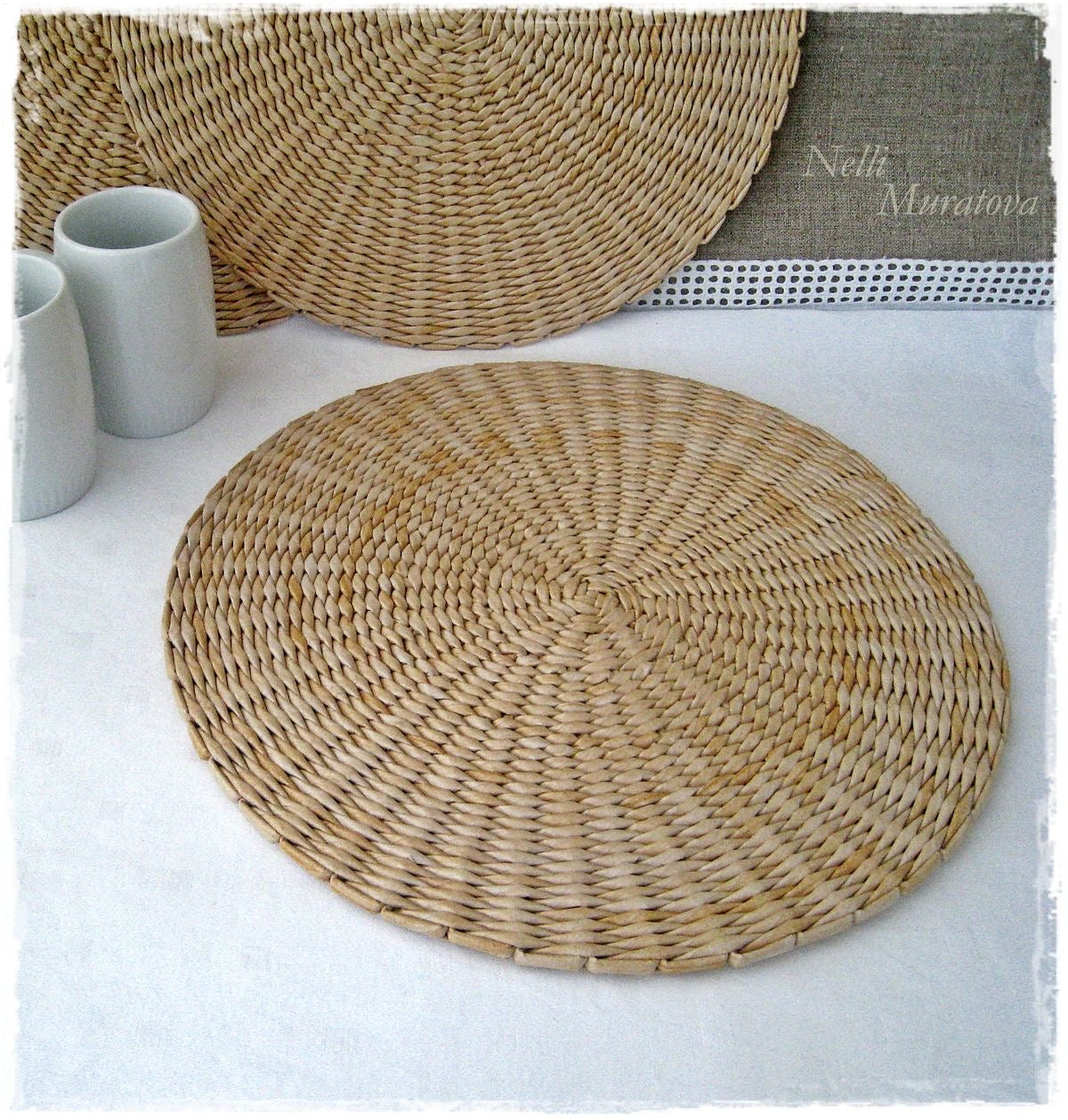 6pc Rattan unique table mats