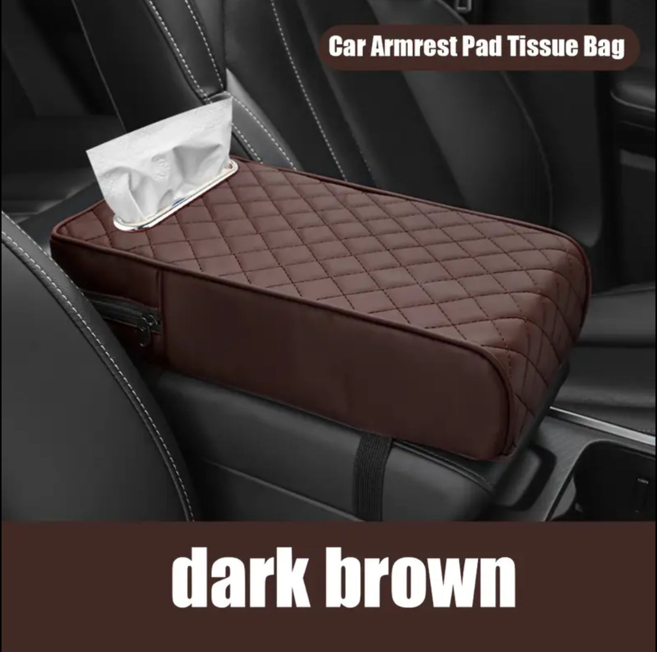 Car armrest with tissue storage