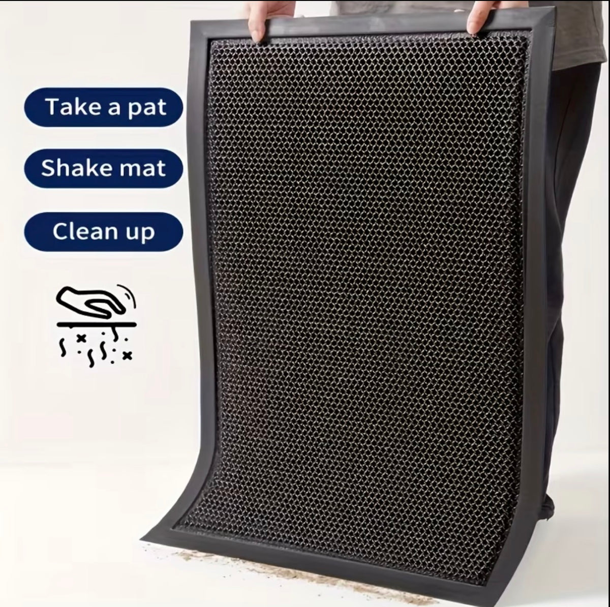 Non-slip heavy rubber doormat with a comfort feet feel.