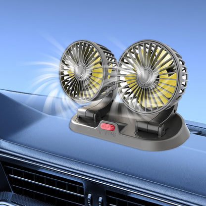 Car dash board/ windshield dual head car fan