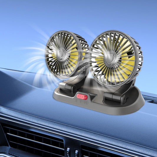 Car dash board/ windshield dual head car fan