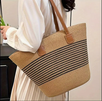 Summer Straw Woven Beach Bag and Hat