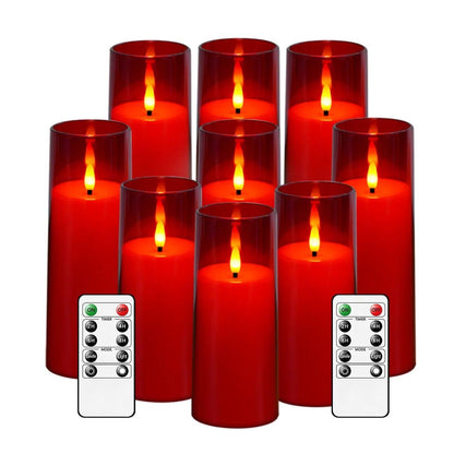 Hot red acrylic flameless LED candle