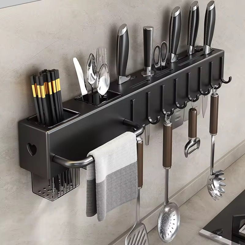 Multi functional carbon steel standing utensil holder