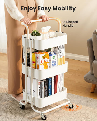 Multi-functional movable trolley storage rack