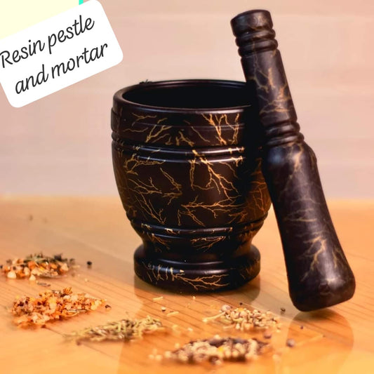 Black marble design pestle and mortar