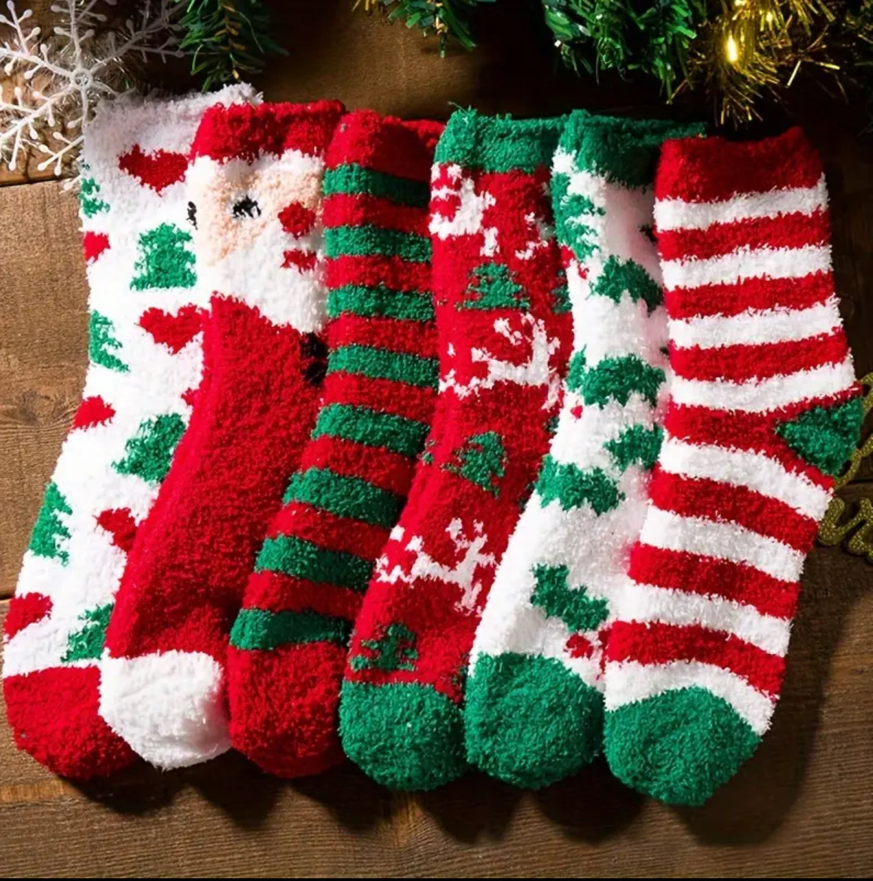 Christmas  Warm Thick Floor Sleeping Socks Snowflake Deer Tree Gift Socks