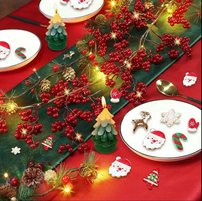 2M Christmas Garland Artificial Red Berry Plant with lights