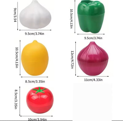 Food storage containers, onion, lemon, garlic, tomato, green pepper shaped sealed crisper freezer safe fruit vegetable fresh keeping box.