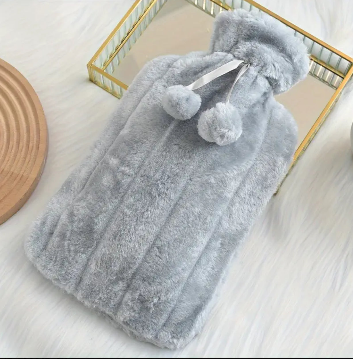 Plush velvet  hot water bottle