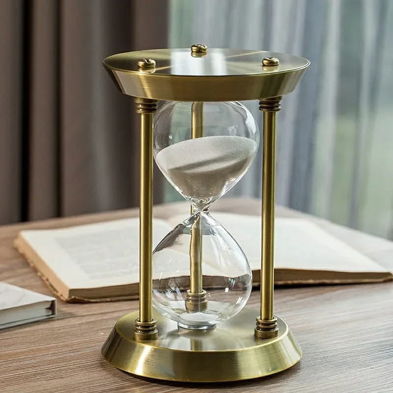 GOLD hour glass 60 minutes glass sand clock timer