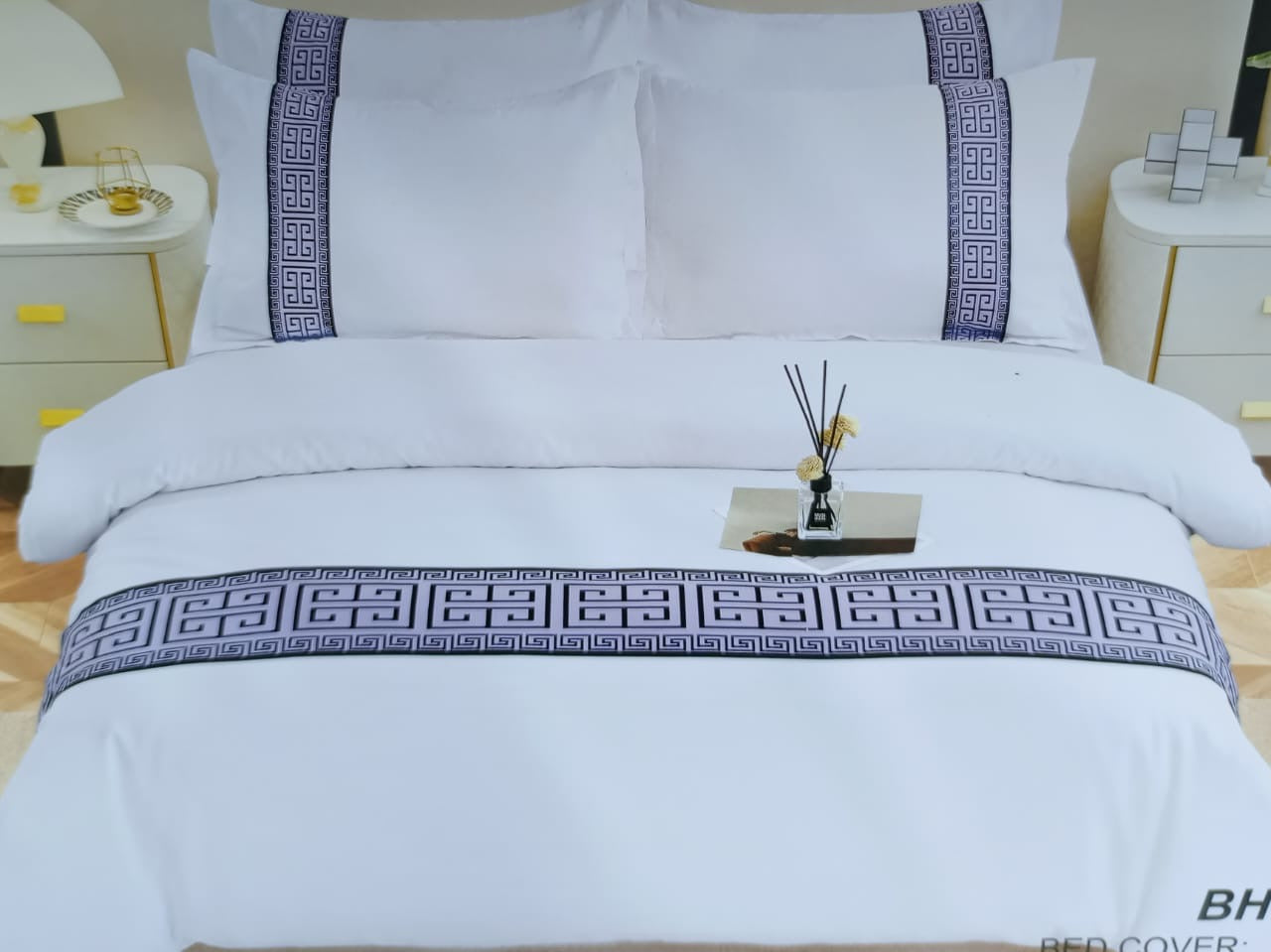 Luxury Greek pattern cotton Duvet cover