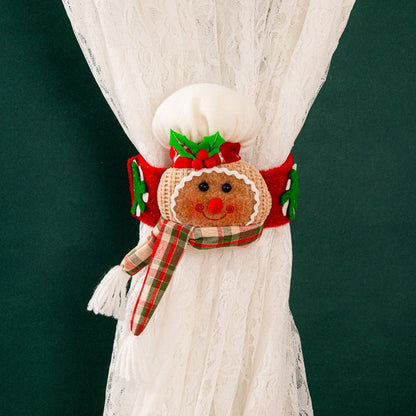 Festive Cookies Man Curtain Tiebacks