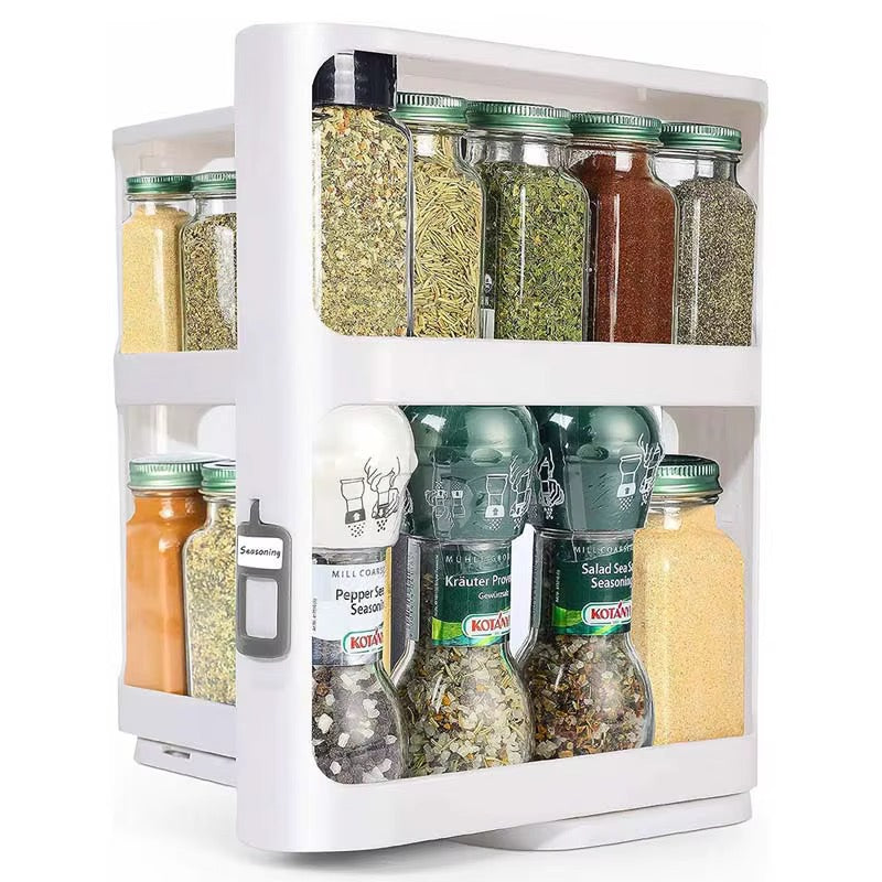 Pull out rotating spice rack