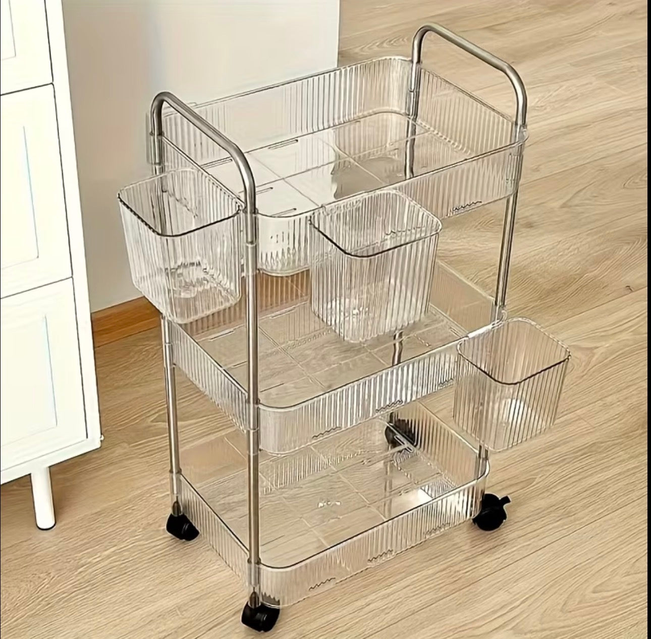 3 layer acrylic trolley rack