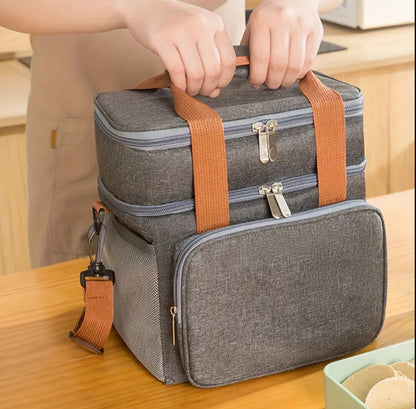 Double Compartment (15L) Insulated Lunch Bag