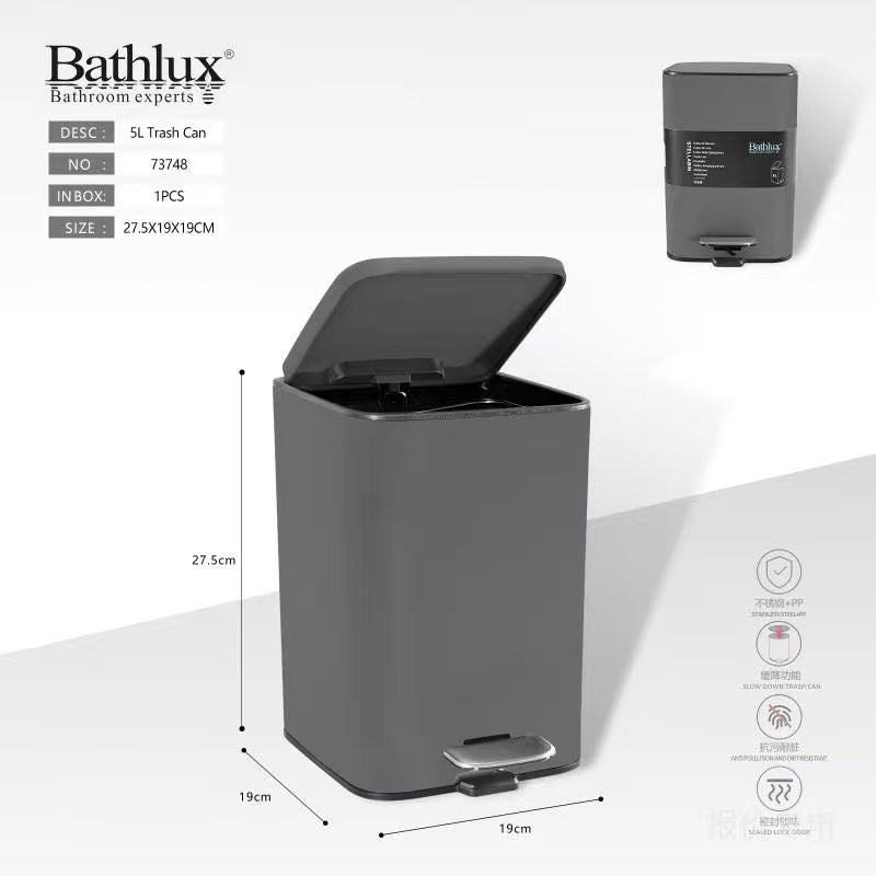 5L Stainless Steel Pedal Bin