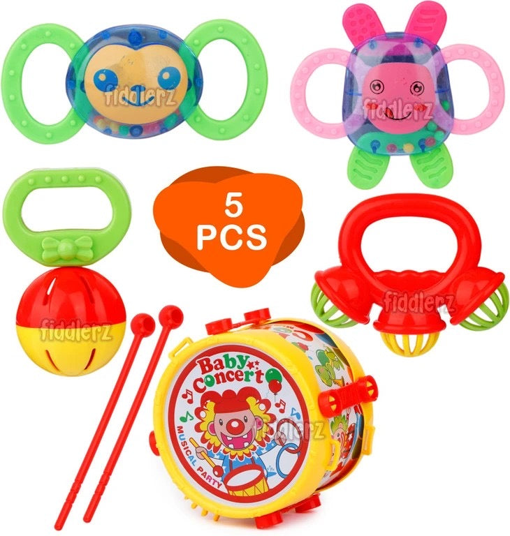 Baby Rattle & Musical Drum Toy Set