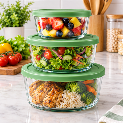 GLASS FOOD STORAGE CONTAINERS