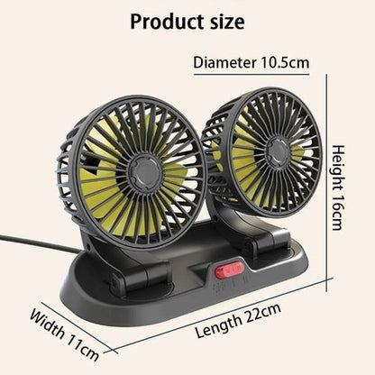 Car dash board/ windshield dual head car fan