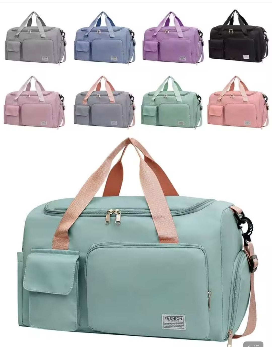 Solid Color Fitness Bag Dry and Wet Separation Yoga Bag