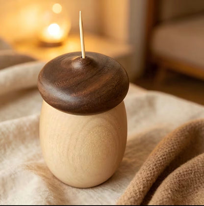 Creative Walnut Cotton Swab & Toothpick Holder