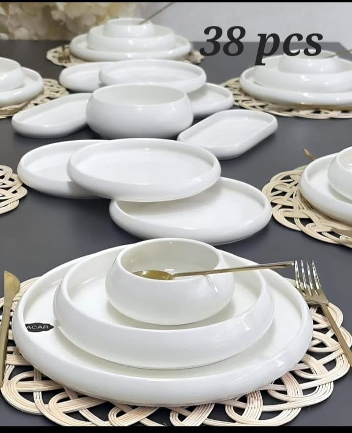 Elegant  European Double Glaze Porcelain Dinner set 38 pcs Dinner set