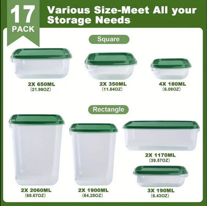 17pcs Storage containers