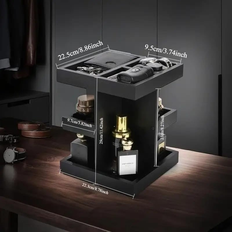 3-Tier Rotating Wooden Makeup/Cosmetics/Perfume Organizer