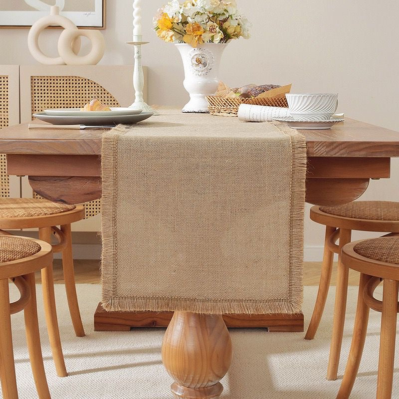 30*275 cm Natural Burlap Linen Woven Table  Runners