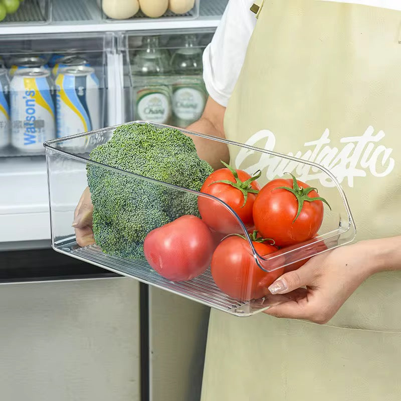 Acrylic fridge storage box with drain tray