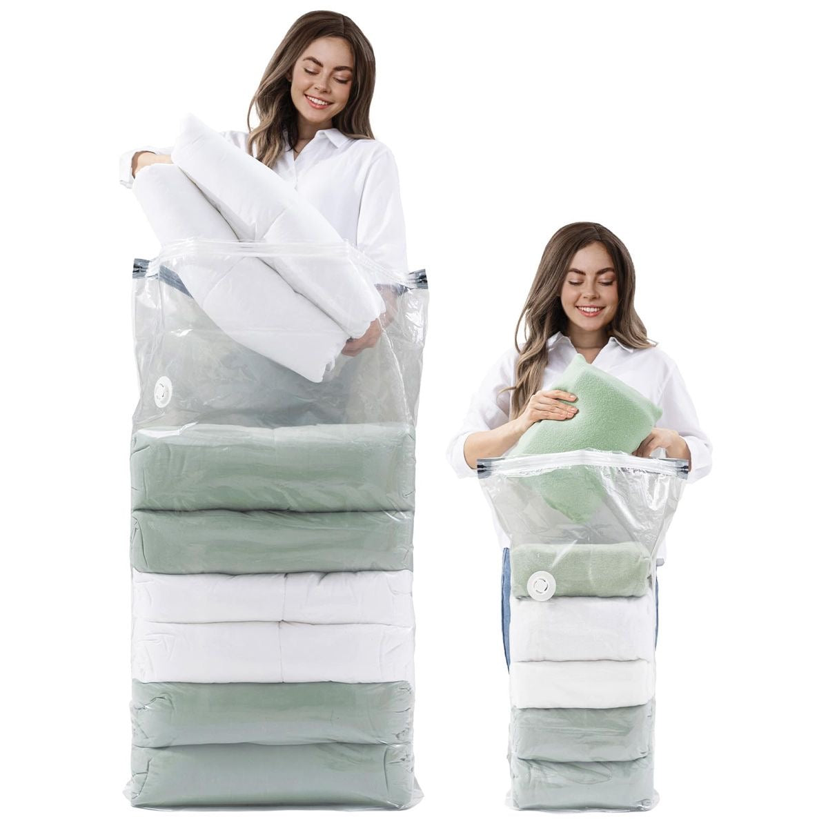 5pcs set No Pump Needed Vacuum Storage Bags for Clothes Blankets Comforters Sweaters Pillows Home Compression Seal Bags Space Saver Bags