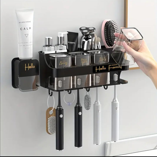 Toothbrush holder /Toothpaste dispenser with 4 cups