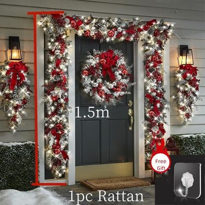 1.5m front door Christmas wreath decoration