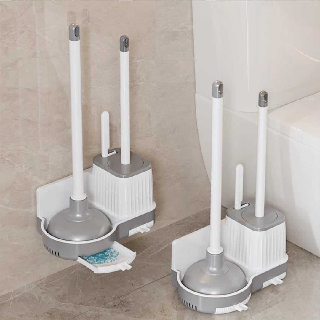 3 in 1 Toilet Brush & Plunger Set