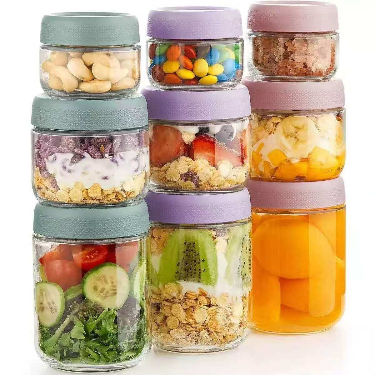 3pc set glass food storage containers.