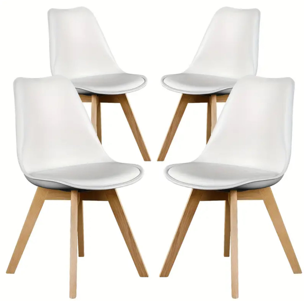 Modern dining chair with beech wood legs