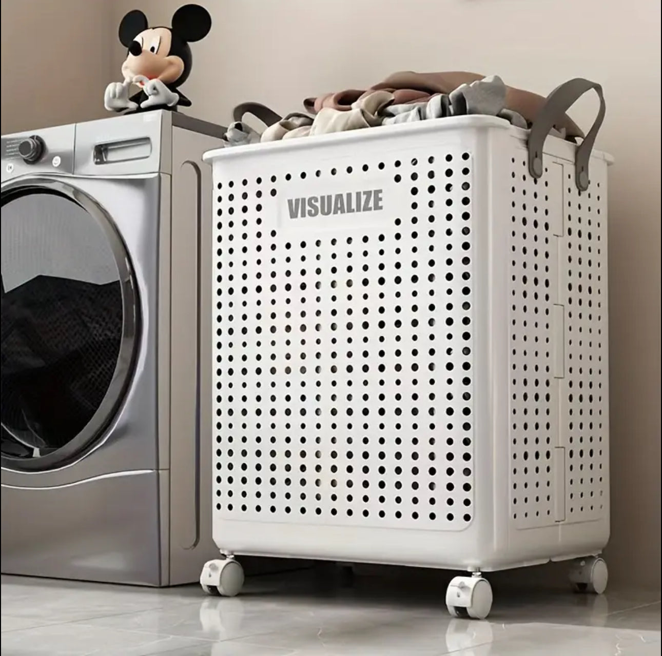 Big Foldable Eco-Friendly Laundry storage basket with wheels