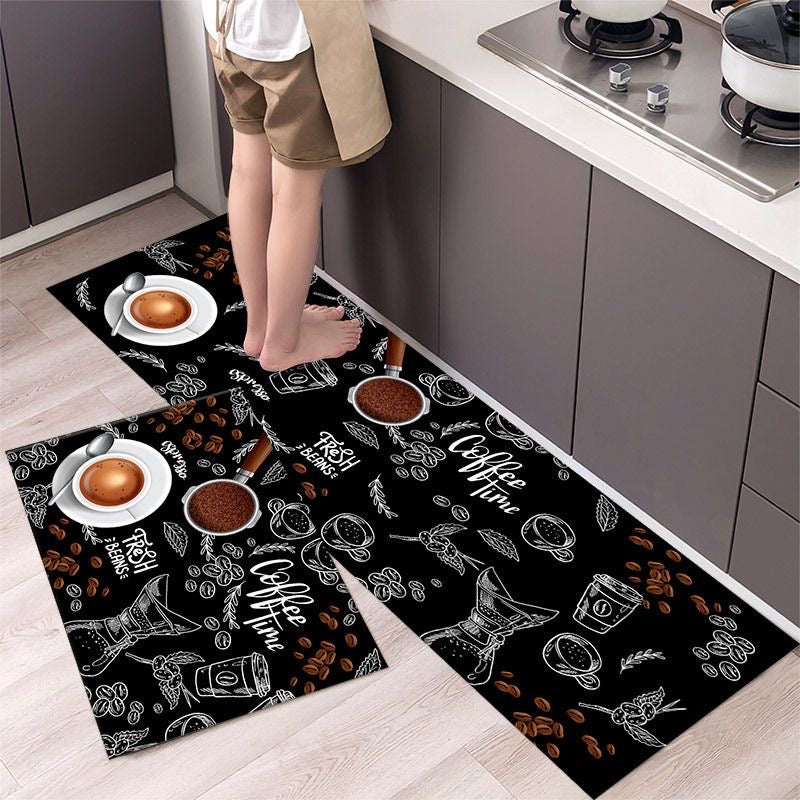 A set of 2 pcs rubber bottom kitchen mats