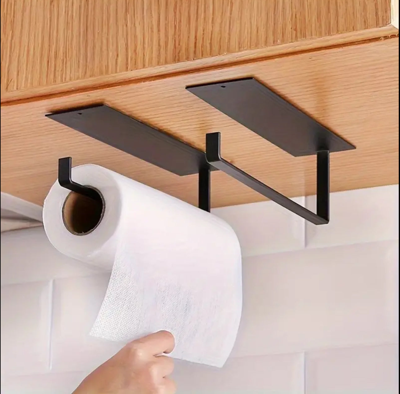 Wall mounted paper towel holder.