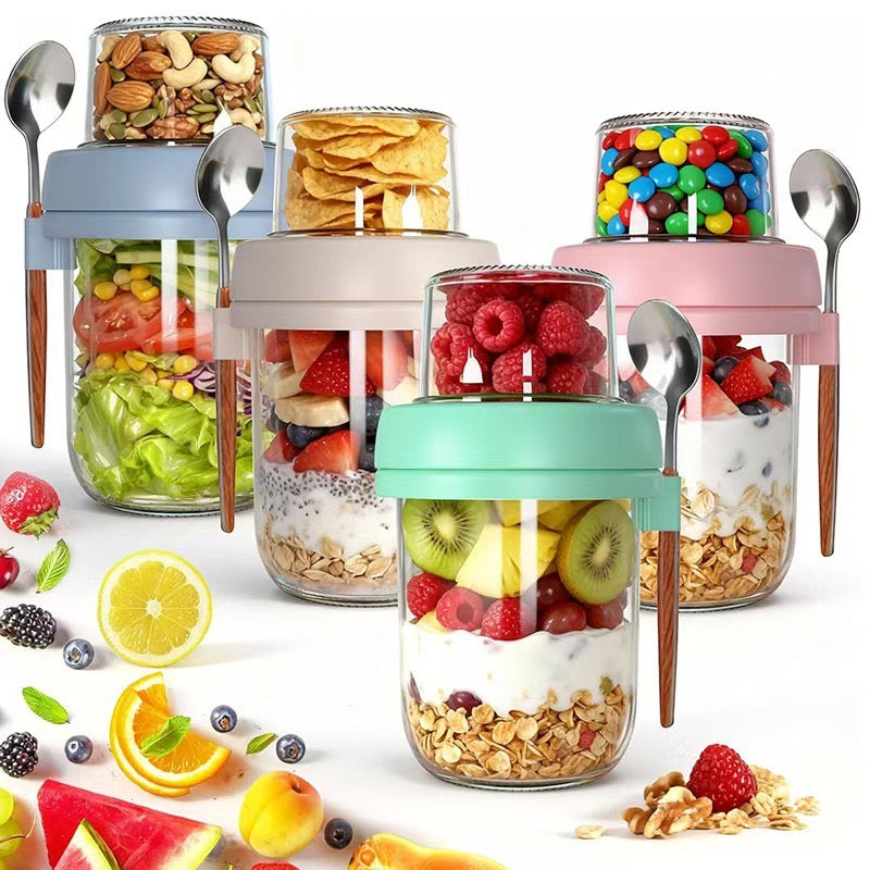4pcs set glass oat jars